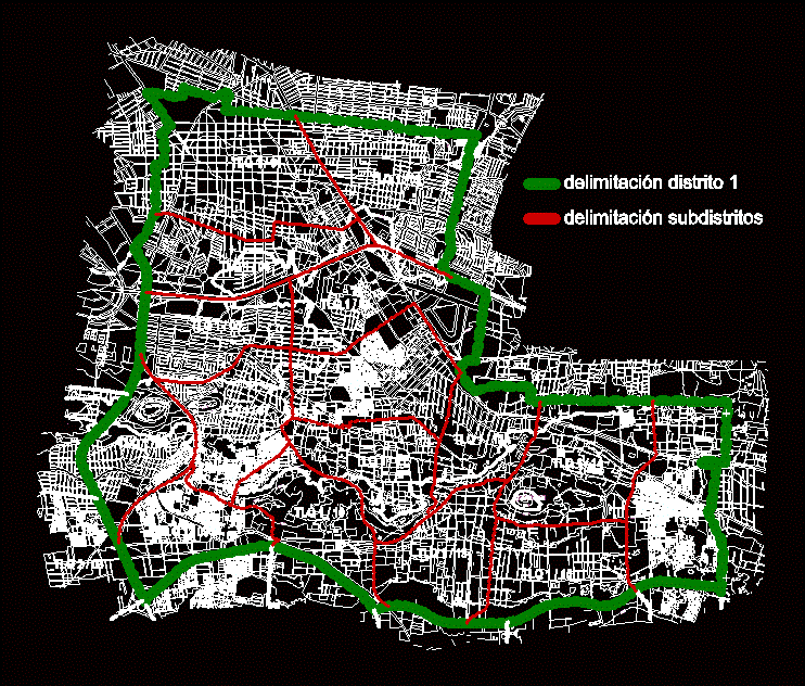 District 1 of Tlaquepaque and division of subdistricts