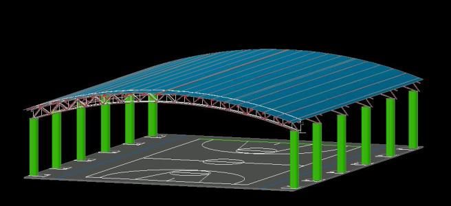 3d roofing basketball court