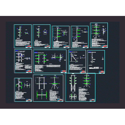 Details of aerial medium voltage structures at 69 kv.