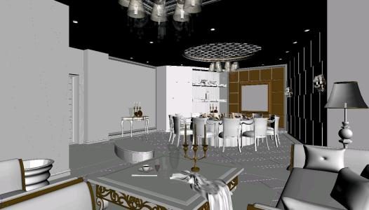 modèle 3D de chambre d'hôtel