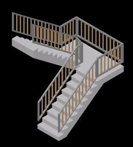 Escada tipo d 3d