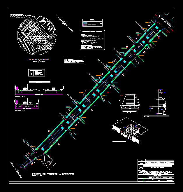 Plan der Gehwege-Straßenbauarbeiten