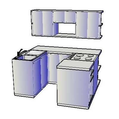 Diseno Modular de Cocina en 3D