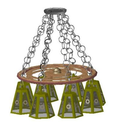 Lampara rustica exterior 3d