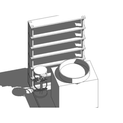 Puesto tipo 2 mercado  canasto hecho en revit