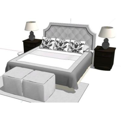 Cama matrimonial 3d