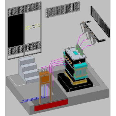 House with transformer 3d