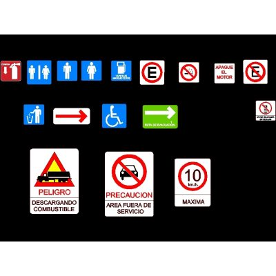 Senalamiento para gasolinera block