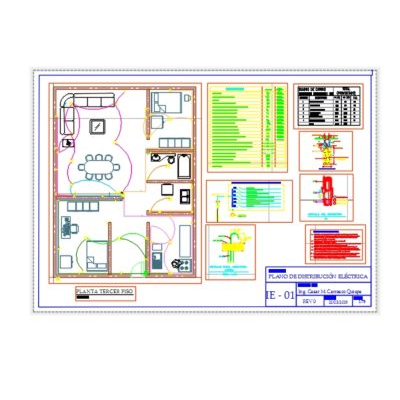 Plano electrico para vivienda unifamiliar pat