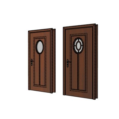 Puerta 3d en madera lista para renderizar