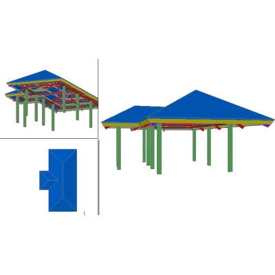 Estructura-madera 3d