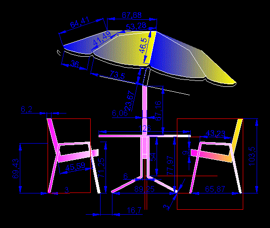 mesa guarda chuva