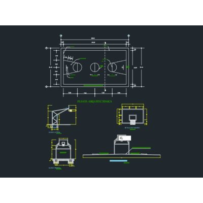 Basketball court cad block
