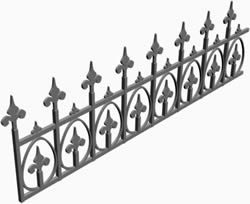wrought iron fence 3d 3ds