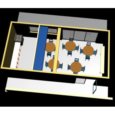 Bar café interior en 3D