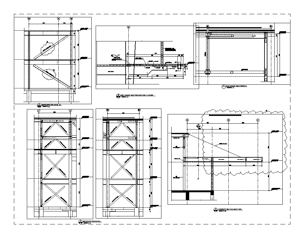 Detaillierte Abschnitte für Stahlstreben