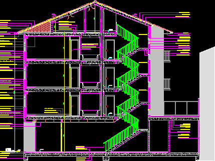 Section constructive bâtiment pb et 3 étages