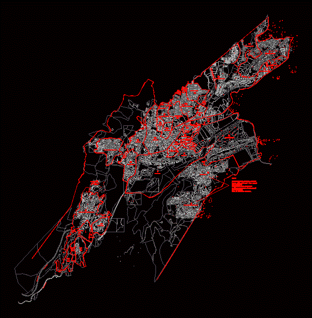 Mapa cadastral do distrito de Cuajimalpa