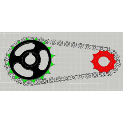 Catalina y cadena de bicilceta 3d