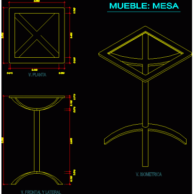 Mesa Moderna Dise&ntilde;o Isom&eacute;trico