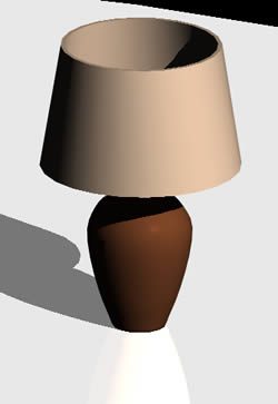 Lampada da tavolo 3d con materiali applicati