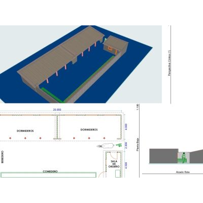Plopuesta de plano de mini establo ganadero para la sierra