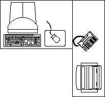 Schreibtisch mit Computer
