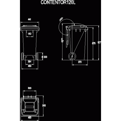 Contentor de lixo e 120 l