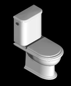 Toilette mit Rucksack 3d