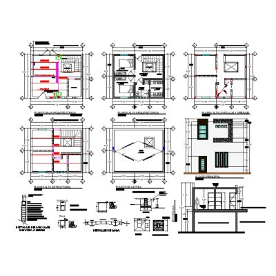 Single-family house with two floors of 7,00 x 6,00 meters.