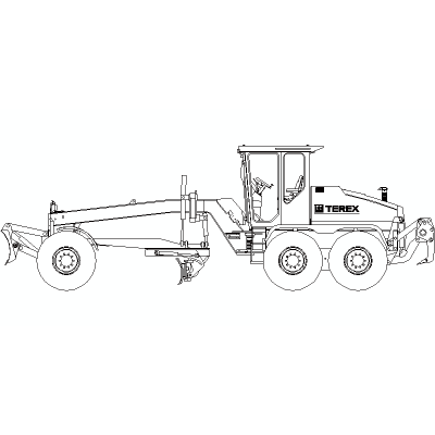 Motoniveladora Terex En Alzado Lateral