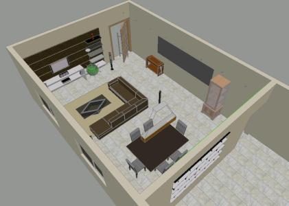 3d tv and dining room