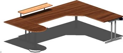 mesa 3d com materiais aplicados