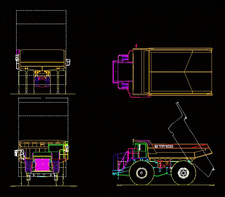 dump truck drawing autocad
