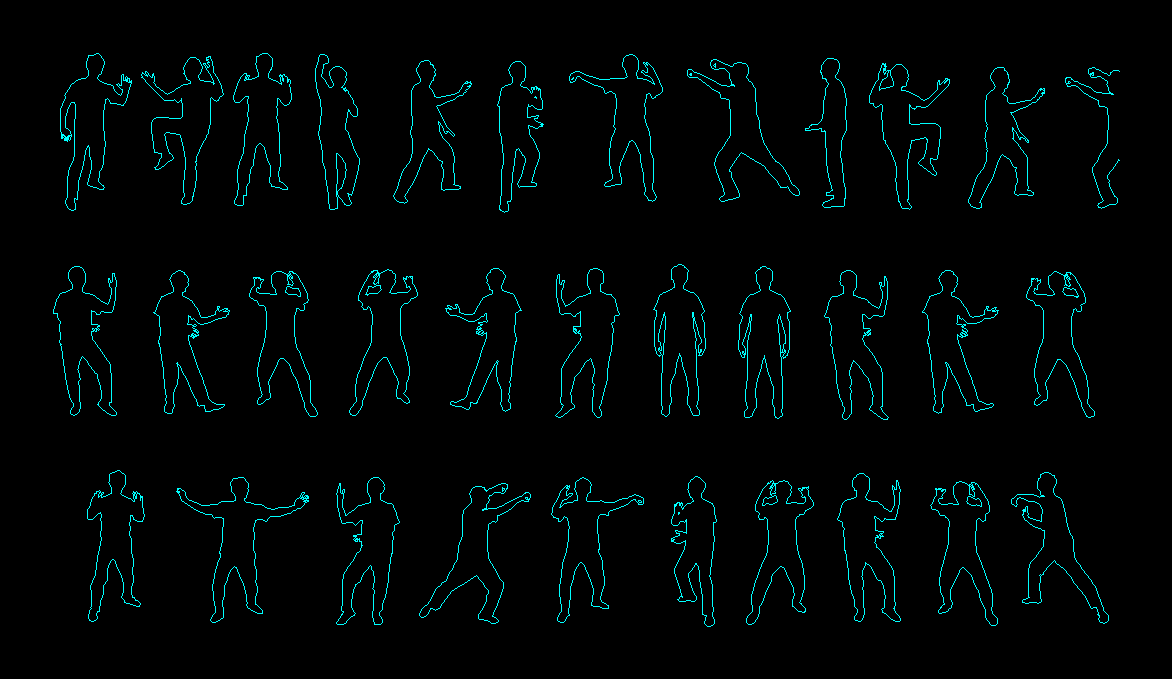 people silhouettes qigong