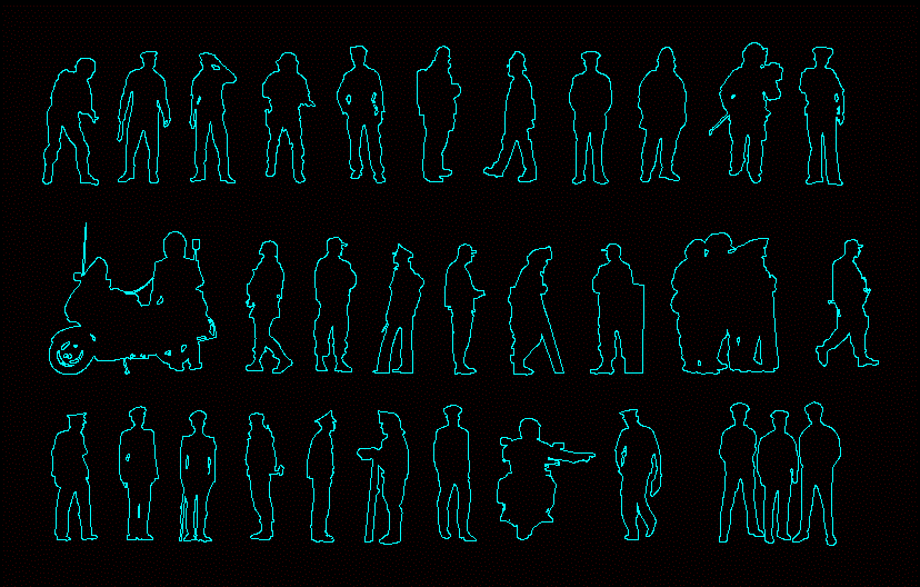 people silhouettes police