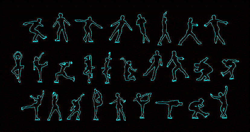silhouettes de patinage artistique