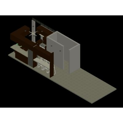 Módulo de cocina en 3d.