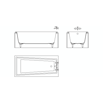Vistas Completas De Bañera Con Patas Encastrada