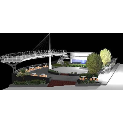 Parque con terraza; explanada y cafeteria