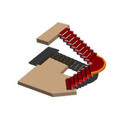 Escalera 3D con Doble Curvatura