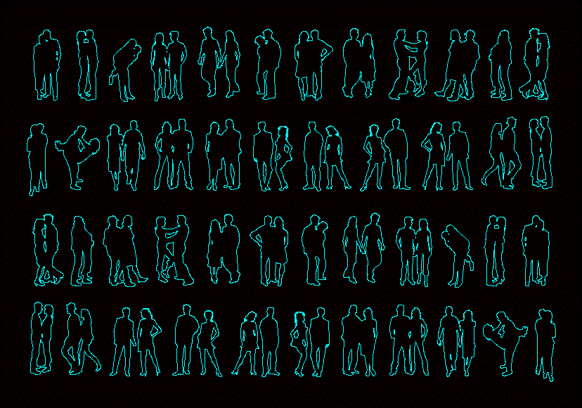 People silhouettes in couple