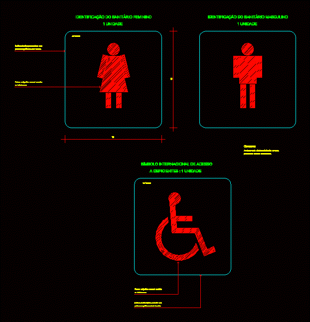 Banheiros - sinais de deficiência