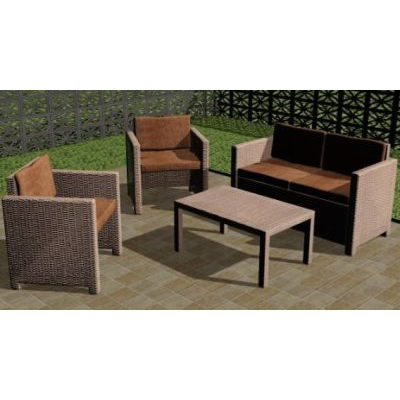 2-seater sofa set plus armchairs and outdoor table
