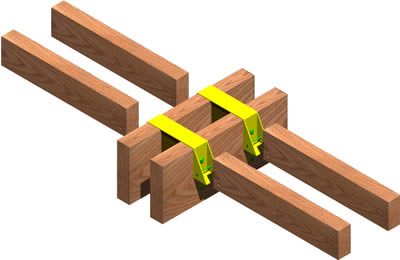 Joist-beam union in wooden structure 3