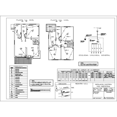 Plano electrico casa dos pisos