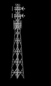 Antena en 3d. telecomunicaciones