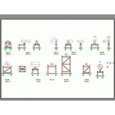 Soportes metalicos para tuberias sch 12; 16; 20; 24