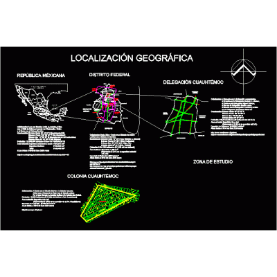 Mapa de macro localizacion para estudio urbano