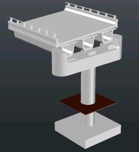 1-Säulen-Betonpfahl in 3D